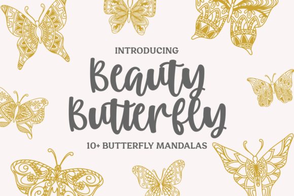 13 Beauty Butterfly Mandalas Graphics for Crafts and Creative Projects