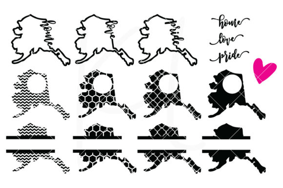 Alaska Monogram Frames Bundle for Crafts and Graphics
