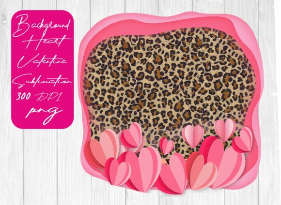 Background Leopard Valentine Sublimation Graphics for Local Branding