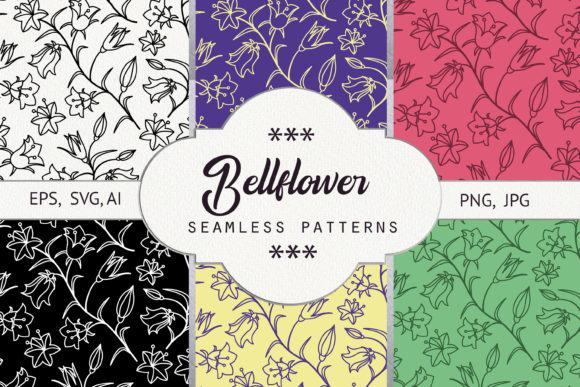 Bellflower Seamless Patterns for Local Business Branding