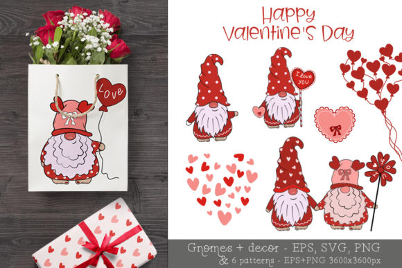 BundleofGnomesValentine Seamless Pattern for Blog and Web Design