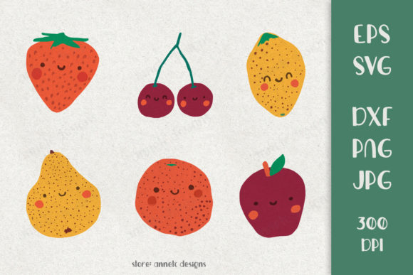 Cute Fruits Clipart Bundle for Branding and Marketing Graphics