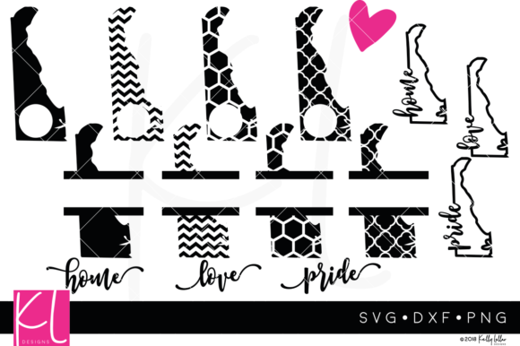 Delaware Monogram Frames Pack for Graphic Design and Crafts