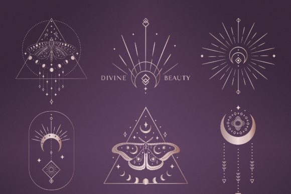 Divine Beauty Pre-Made Logo Design Moon for Logos and Graphics