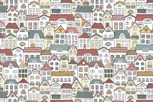 Doodle Houses Graphics for Handmade Creations