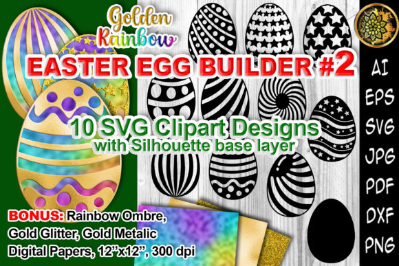Easter Egg Builder SVG Layered Clipart 2 for Graphics and Illustrations