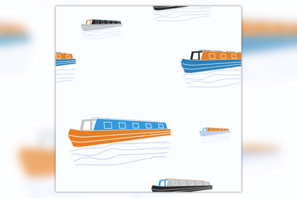 Flat Style Narrow Boat Seamless Pattern for Graphics and Patterns