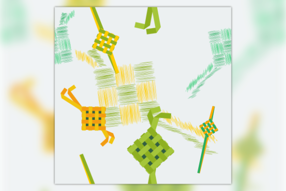 Ketupat Eid Mubarak Seamless Pattern for Local Branding