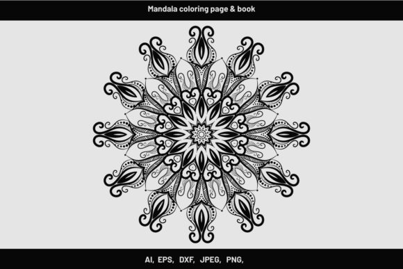 Mandala Design Coloring Page Books - Elegant Graphics for Branding
