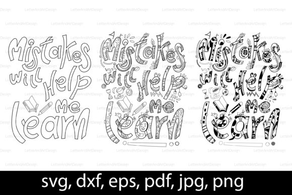 Mistakes Will Help Me Learn Handwriting Graphics