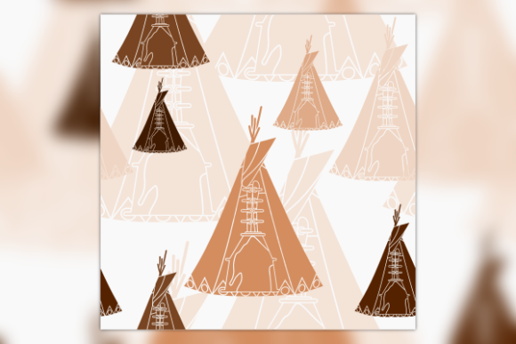 Native American Tent Seamless Pattern Graphics
