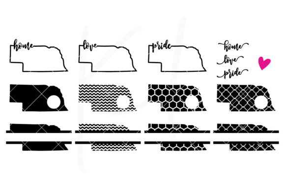 Nebraska Monogram Frames Pack for Crafts and Graphics