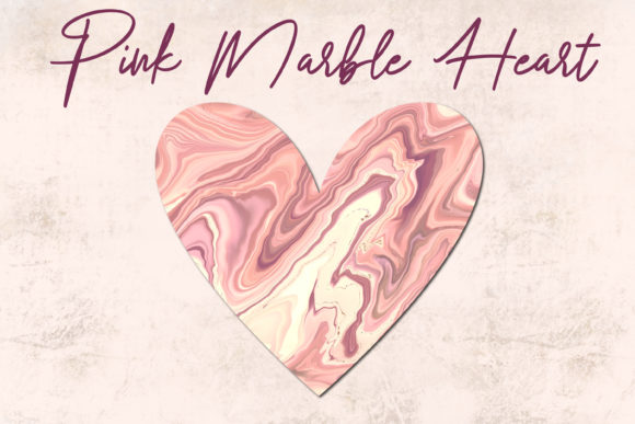 Pink Marble Heart Graphics for Branding and Illustrations