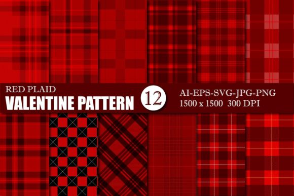 Red Plaid Valentine Pattern for Local Business Graphics