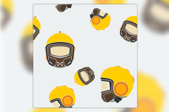Retro Safety Helmet Seamless Pattern for Graphics and Patterns