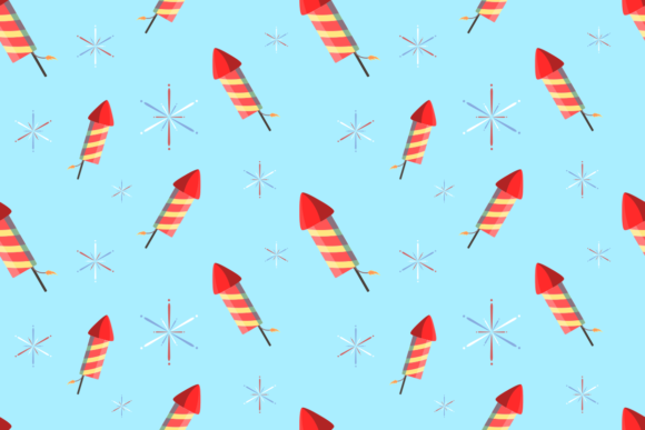 Rocket Fireworks Seamless Pattern Design Review