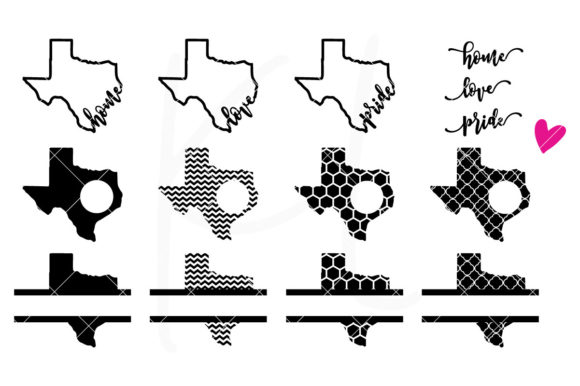 Texas Monogram Frames Pack for Crafts and Graphics