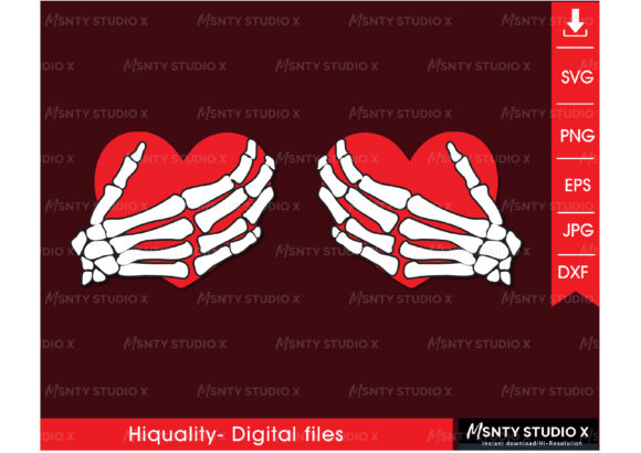 Valentine Skeleton Hands Svg for Crafts and Graphics