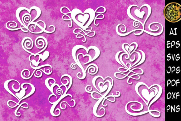Valentine Swirl Heart Clipart for Local Business Branding