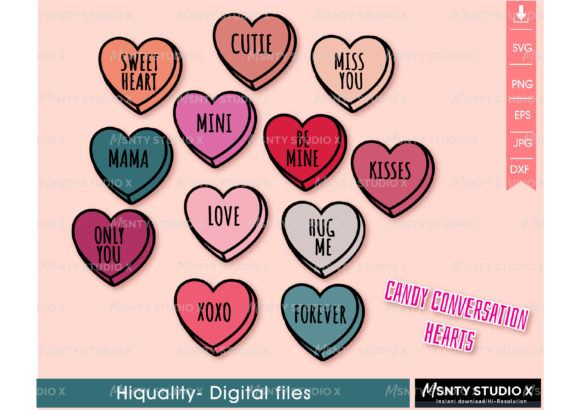 Valentine’s Day Candy Hearts Svg for Crafts and Graphics